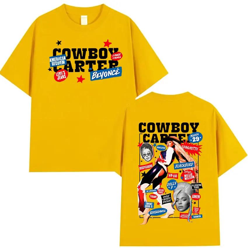 Beyonce Cowboy Carter Album 2025 Graphic T-Shirt Men Women Hip Hop Aesthetic Clothing T Shirt Summer Retro Oversized Cotton Tees