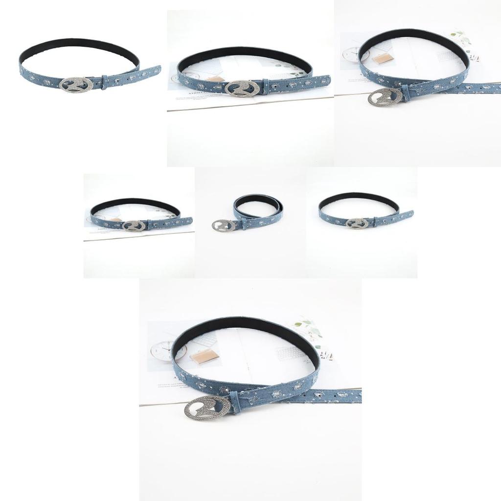 Stylish Ladies' Canvas Belt 2023 Summer New Arrival With Butterfly Shape Smooth Buckle Leather Belt For Jeans Matching