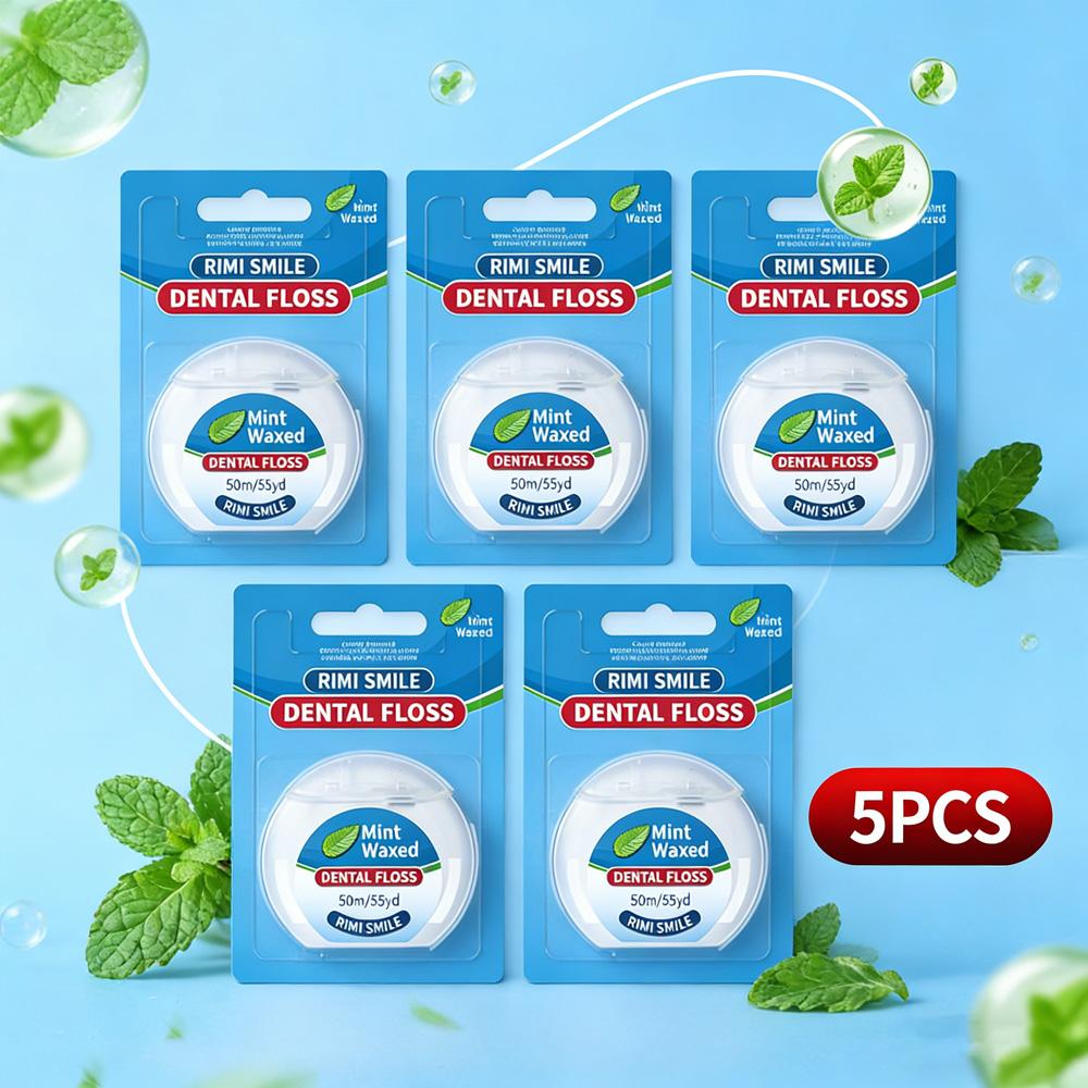 

RIMI SMILE-5PCS - Mint flavored ultra-fine dental floss roll - an essential interdental cleaning tool for daily and outdoor use