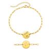New Handmade Engraved 12 Constellation Pattern Symbol Bracelet Waterproof Hypoallergenic Paper Clip Chain Zodiac Sign Bracelets