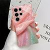 Shiny pink metallic paint glass phone case suitable for Samsung GalaxyS26 S25 S24 S22 S21 S20FE/Ultra/Plus shockproof back cover