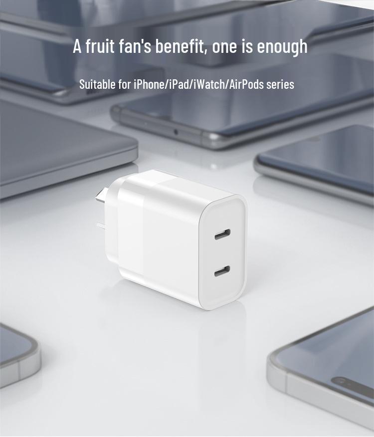 SAA-zertifiziertes 20W Dual-Typ-C-Ladegerät – Australischer Standard-Handy-Ladegerät 2C