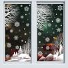 Snowflake Scene Christmas Window Stickers: Holiday Atmosphere Glass Decor
