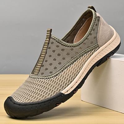 Nouvelles Baskets Antidérapantes pour Homme Chaussures en Mesh Respirant Chaussures de Marche Décontractées Légères Chaussures de Conduite Slip-On Mocassins d'Extérieur pour Homme