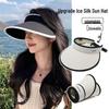 Summer Women's Open-Top Ice Silk Sun Hat: Foldable, UV Protective, Fashionable Wide Brim