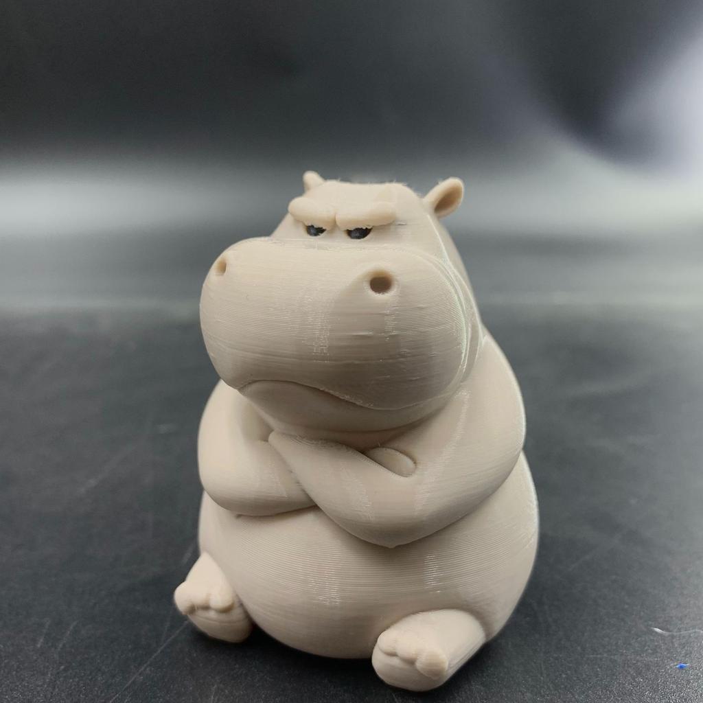 3D Printed Creative And Grumpy Hippo Cute And Home Decor Ornament