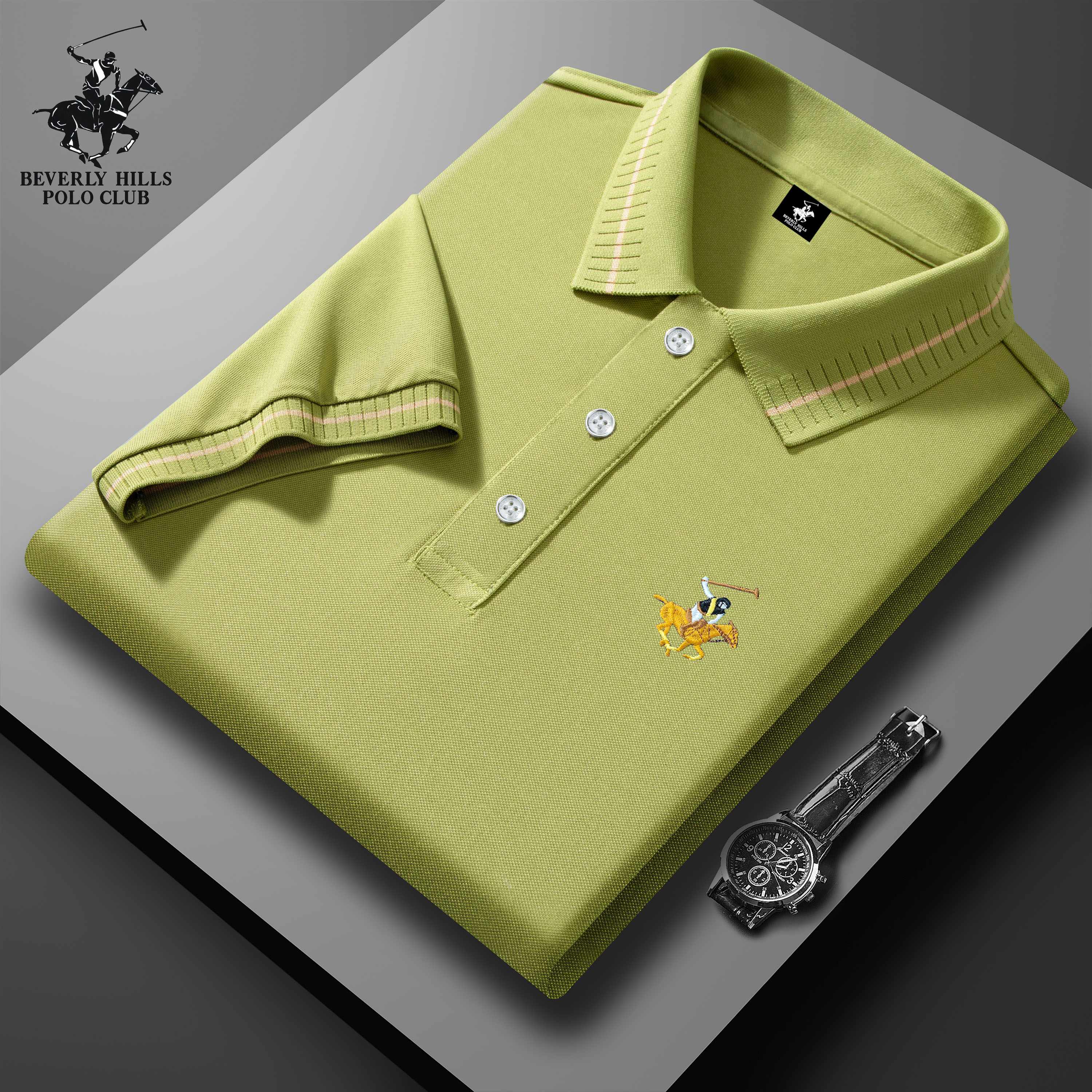 

POLO CLUB Літо 2025 Нова Спортивна Повсякденна Кольорова Футболка-поло з Вишивкою Поні на Лацкані Вологовідвідна та Потовідвідна XXL