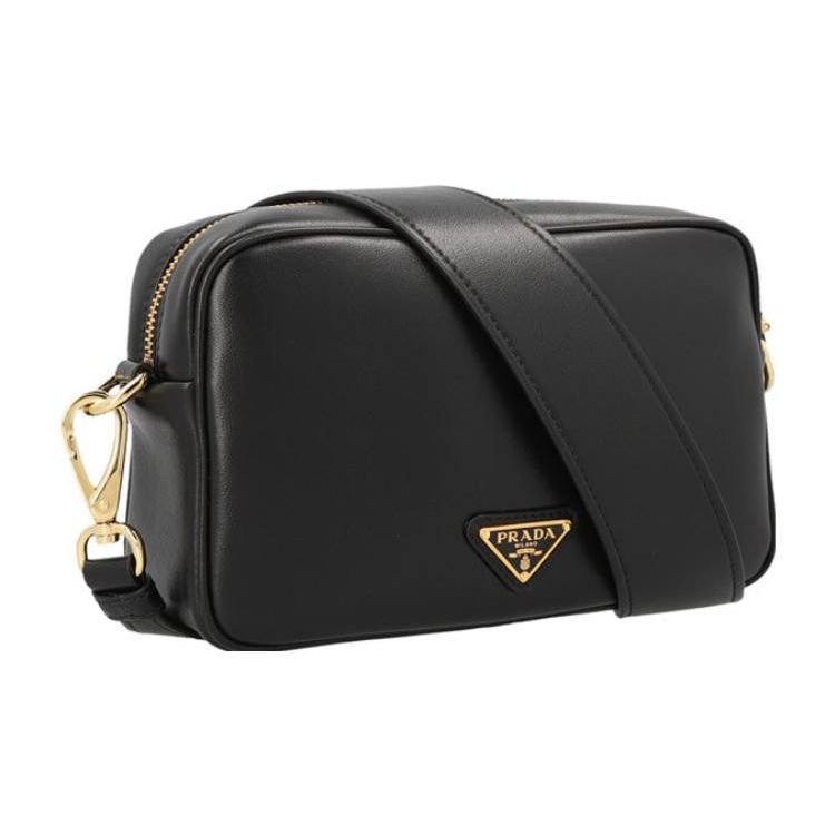 Prada Triangle Embossed Logo Adjustable Detachable Shoulder Strap Zipper Closure Calfskin Shoulder Crossbody Bag 1BH195_2BYA_F0632_V_OXO