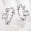 Xiaohongshu Double Diamond Zircon Inlaid Fashion Earrings - Elegant and Simple Design