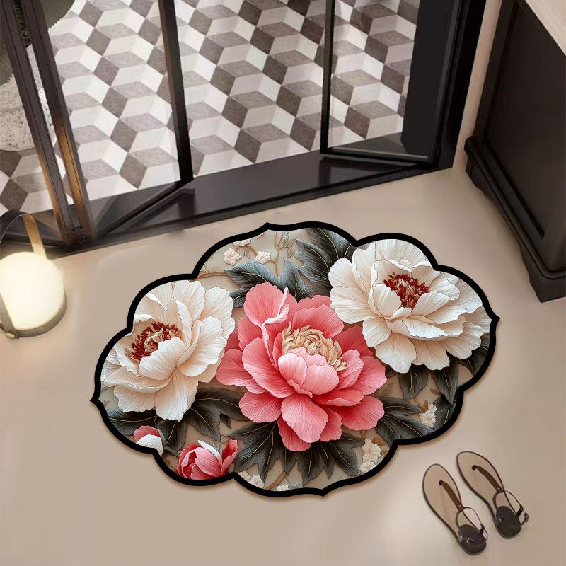 

Новые коврики для ванной в китайском стиле, впитывающие воду, быстросохнущие, устойчивые к грязи, противоскользящие коврики для ног, мягкие коврики для ног с диатомовой грязью 50*80cm