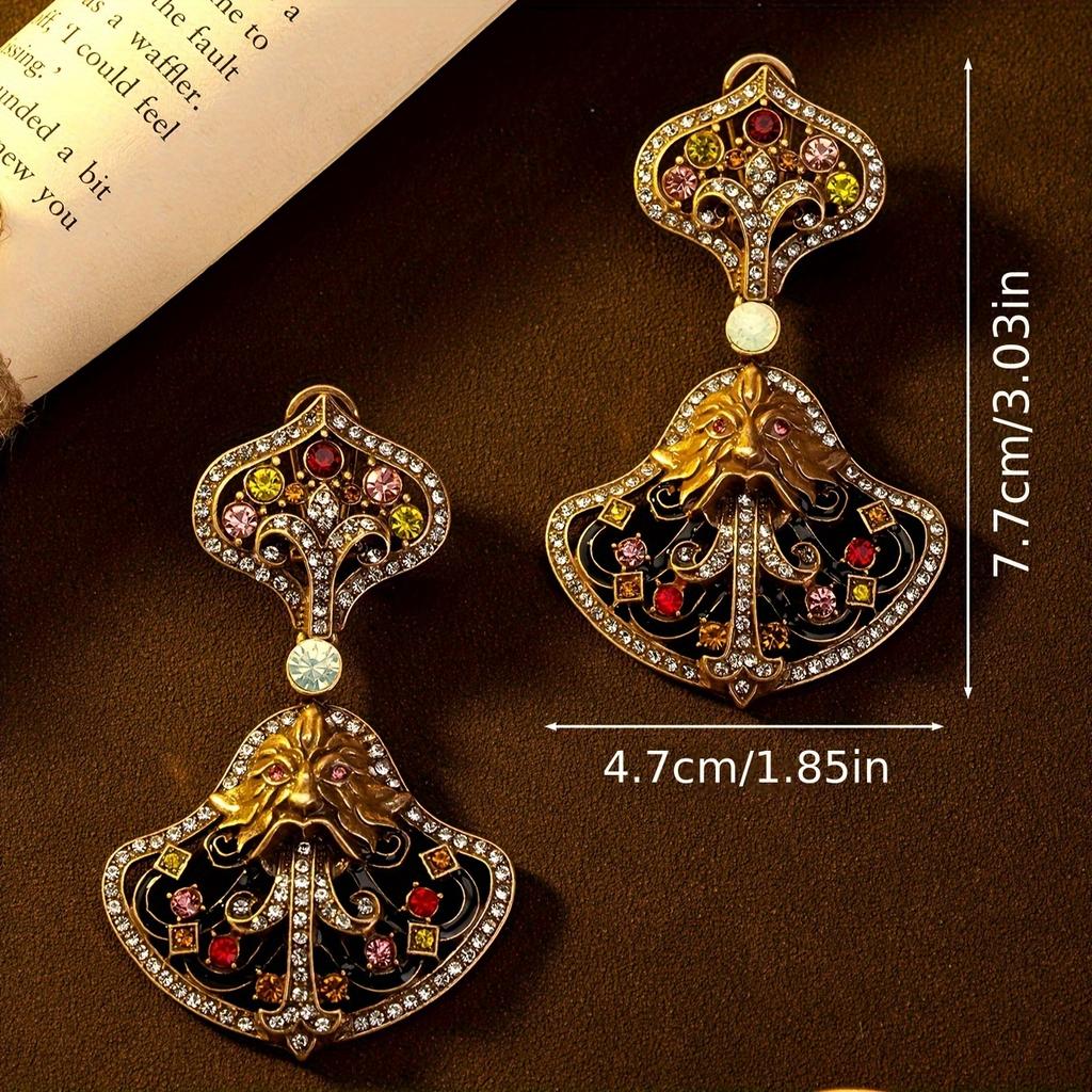 European and American Exaggerated Enamel Temperament Personality Classic Classical Fashion Heavy Industry Ethnic Style Earrings and Studs