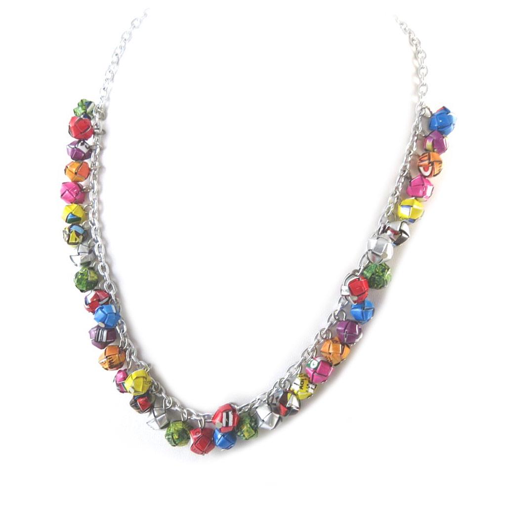 Les Trésors De Lily [N9573] - Multicolored 'New Life' Leather Craft Necklace (handmade)