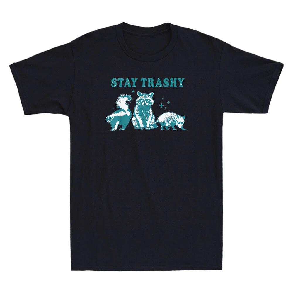 Stay Trashy Funny Raccoon Opossum Skunk Animals Lover Gift Vintage Men s T-Shirt S