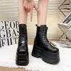 Fashion New 13CM Platform Boots Casual Outdoor Shoes Chunky Simple Lace Up Design Ankle Boots Cool Nightclub Party Black Shoes 35-43