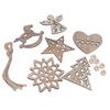 6Pcs Christmas Snowflakes Wooden Pendants Xmas Tree Ornaments Home Hanging Decor
