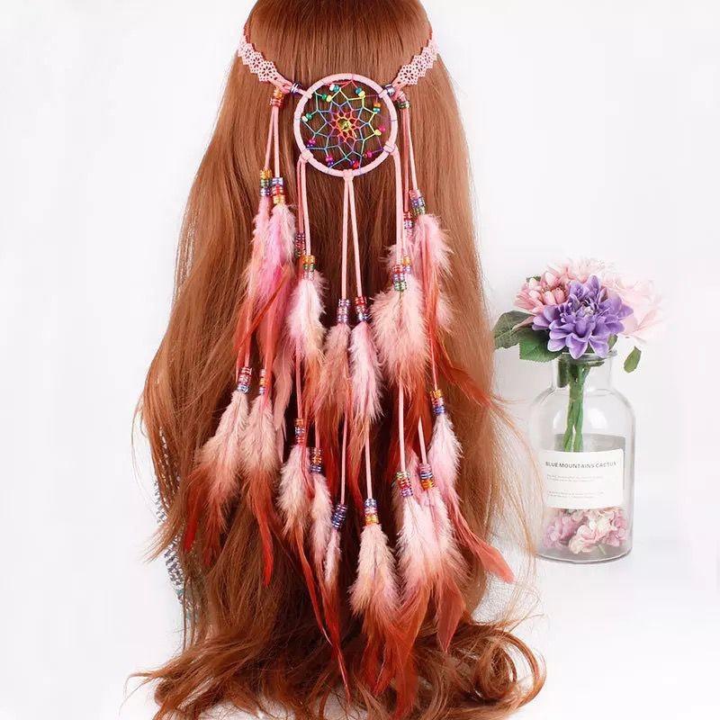 Halloween costume Indian headdress, Bohemian feather headband, ethnic style headwear accessories