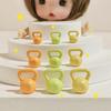 1Pcs Dollhouse Miniature Barbell Dumbbells Miniature Toy Model Fitness Mini Dumbbells Weights Lifting Equipment Accessories