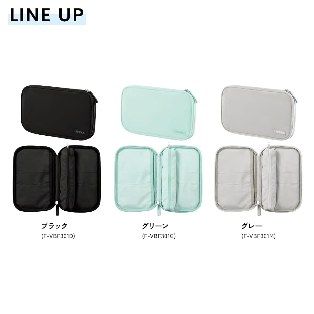 KOKUYO Campus Notebook Style Pen Case Black F-VBF301D