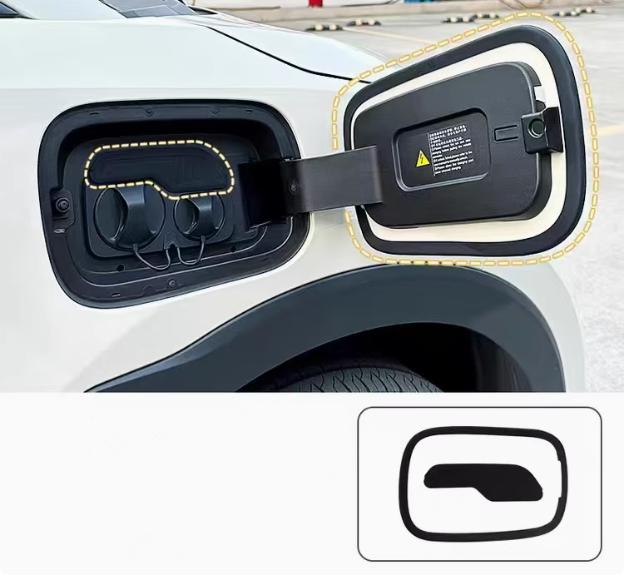 

2 шт. заглушка для автомобильного зарядного порта, пылезащитная крышка для BYD Dolphin mini 2025 2024, резиновое уплотнительное кольцо для зарядного порта, наклейка, аксессуары чёрный