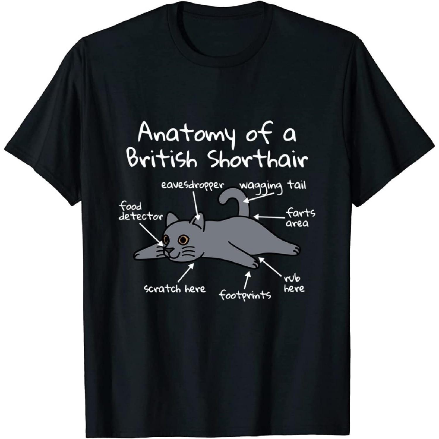 

Anatomy of A British Shorthair Cat Pet T-Shirt Sweatshirt Hoodie Tank top V-Neck for Men Women Kids XXXXXL різнокольоровий