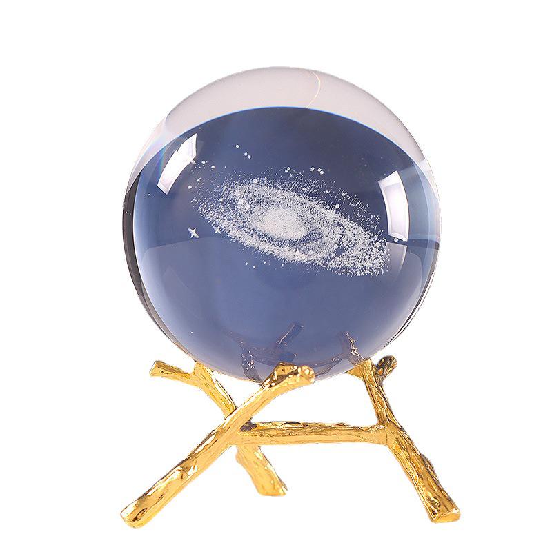 3D Laser Engraved Galaxy Crystal Ball Souvenir