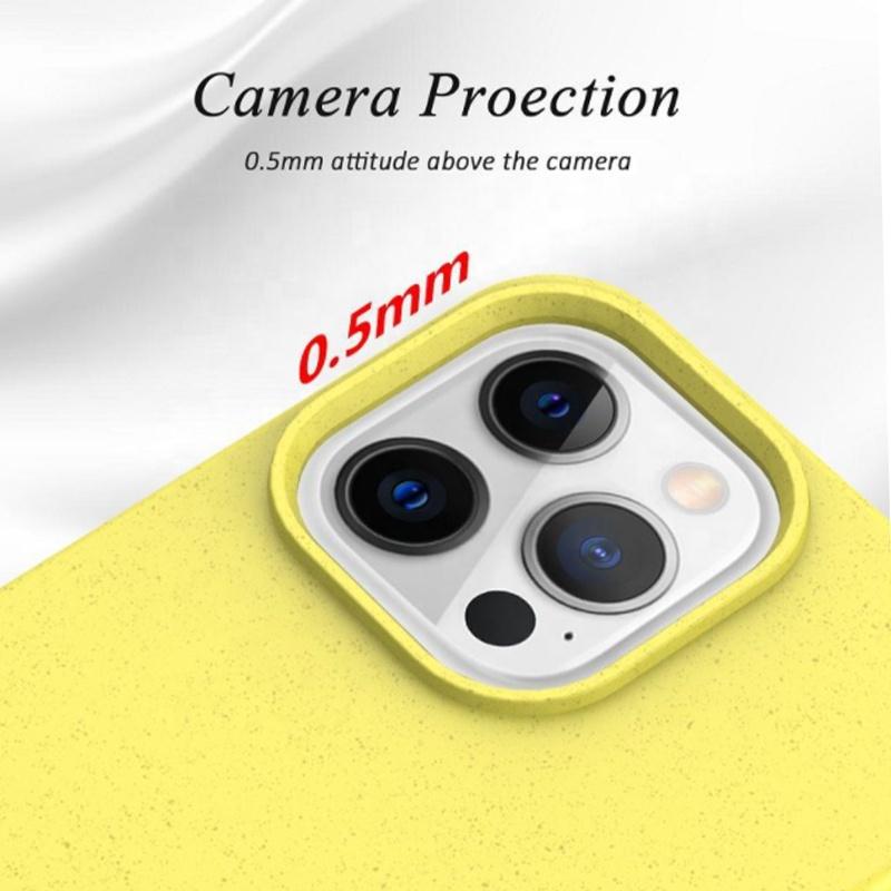 Biodegradable Eco-Friendly Degradable for Apple iPhone Series Case with Camera Protector Customized Logo Wheat Straw Phone Case жёлтый