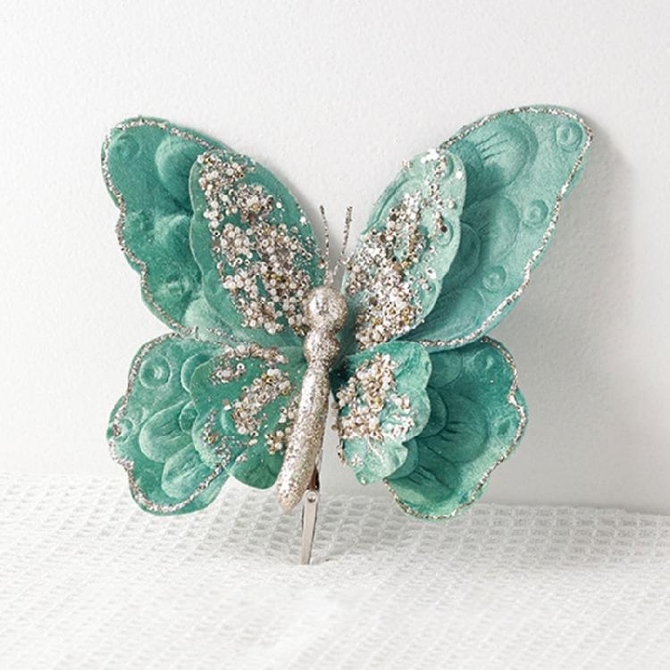 Butterfly Clip for Elegant Wedding Party Decoration Christmas Theme Accessories Artificial Butterfly Shaped Adorment