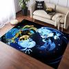 Mystical Blue Eye & Wizard Area Rug, Galaxy Fantasy Design Non-Slip Floor Mat
