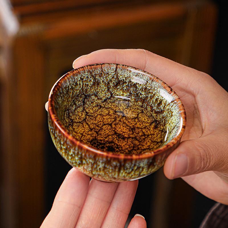 Tianmu Kiln Change 6 Single Cups Ceramic Colorful Jian Zhan Six Colors Household Drinking Small Tea Bowls