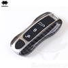 Carbon Fiber Chrome Color For Porsche Cayenne 718 Macan Panamera 911 Boxster Carbon Fiber Pattern  Car Key Case Cover Shell Bag