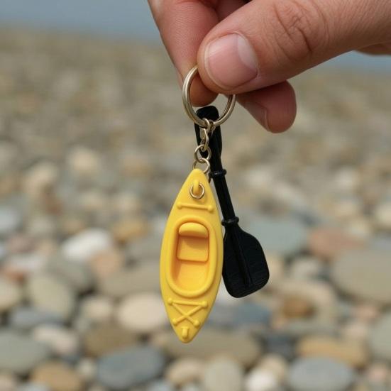 Portachiavi Kayak Stampato in 3D, Portachiavi Ciondolo Kayak, Ciondolo Remo da Kayak con Portachiavi, Regalo Unico per Appassionati di Kayak
