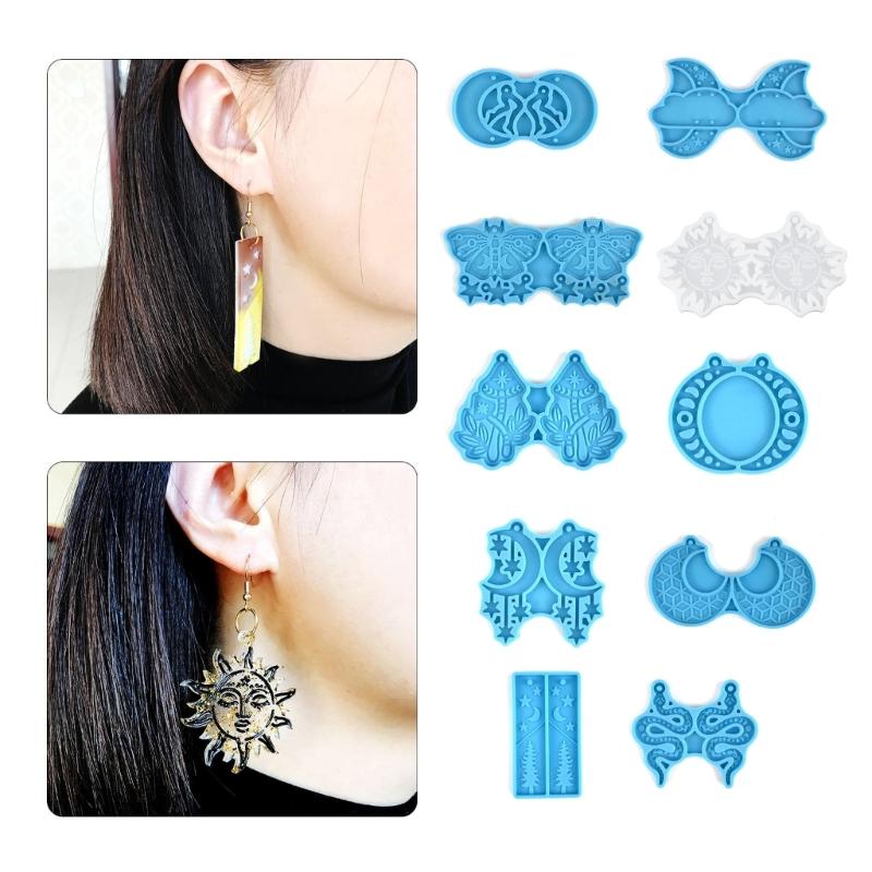 Silikon Ohrringformen Anhänger Epoxidharzform Epoxidharzformen DIY Schmuckherstellung Formen für Schmuckdekorationen