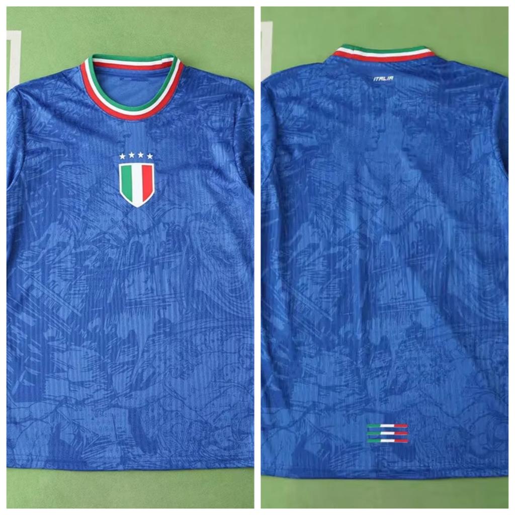 Maglia da Calcio Concept Italia 2026, Maglietta da Uomo Asciugatura Rapida e Traspirante, Versione da Tifoso, Maglia da Calcio da Allenamento