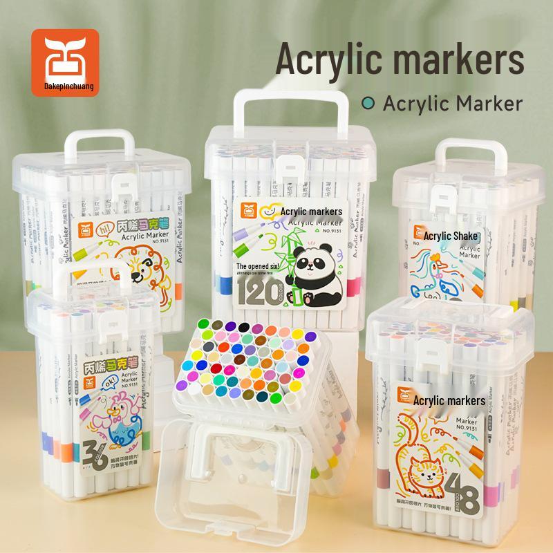 120-Color Acrylic Marker Pens for Kids – Ideal for DIY Painting and Doodling with Colored Pencils
