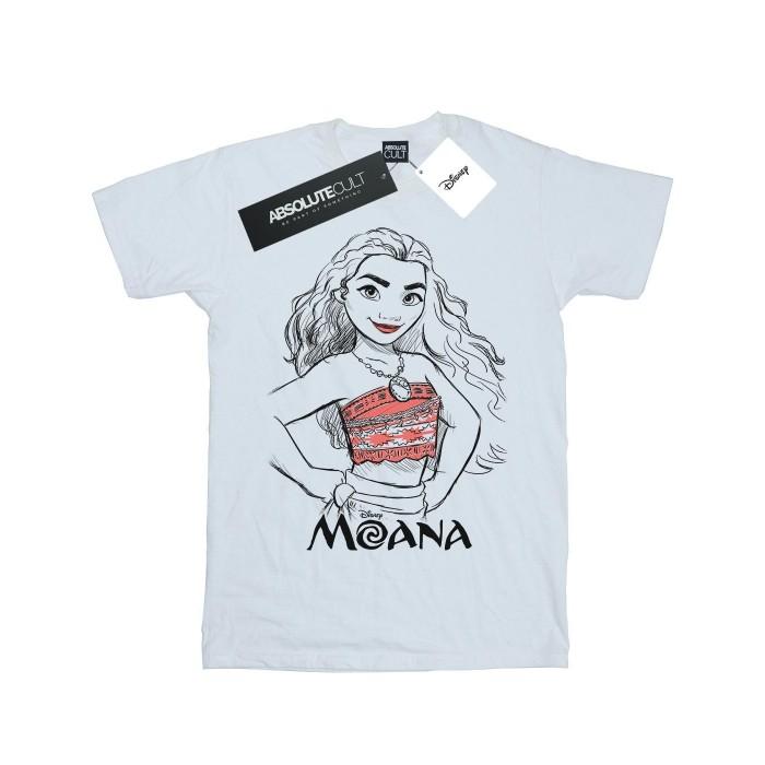 Disney Womens/Ladies Moana Sketch Cotton Boyfriend T-Shirt
