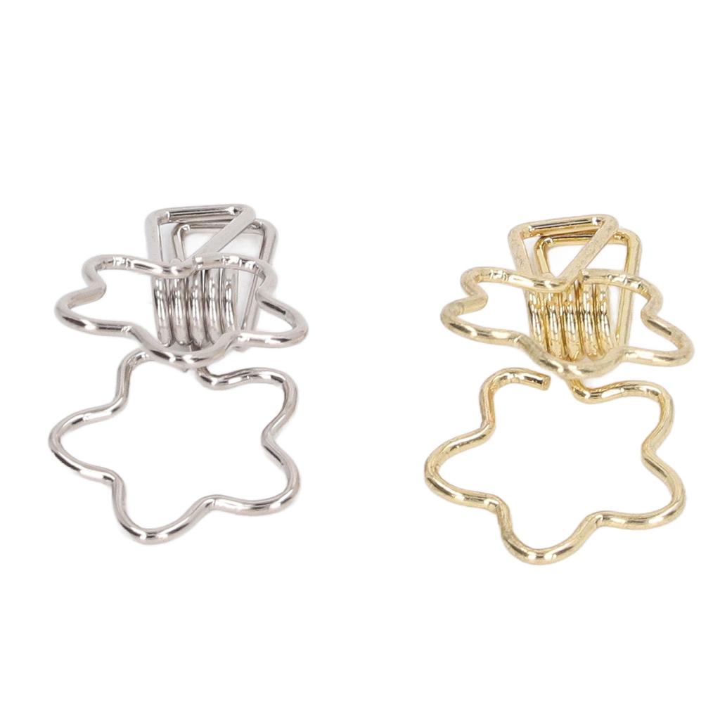 100pcs Binder Clips Gold Silver Flower Shape Metal Hollowed Long Tail Clips Paper Clamps for Office Document