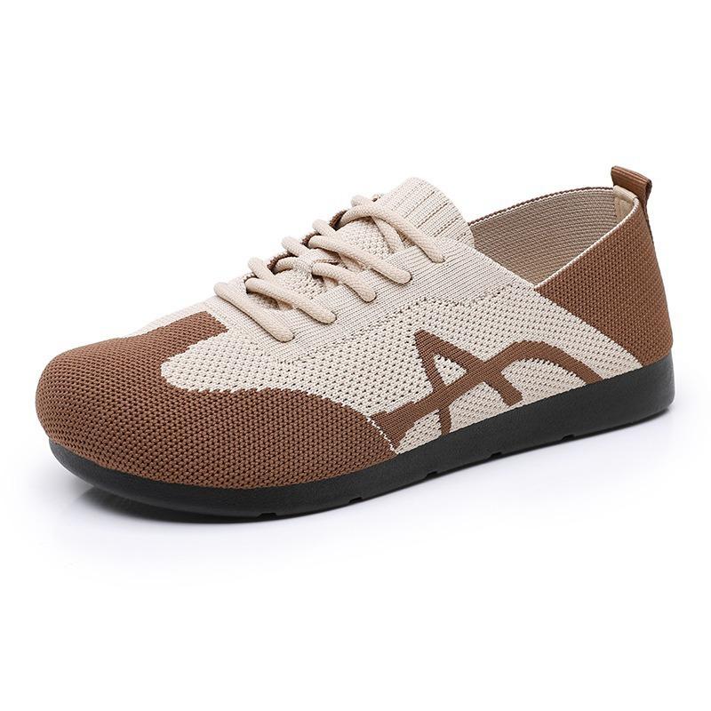Shoes Women's Spring and Autumn New Retro German Training Shoes Breathable One-pedal Forrest Gump Shoes Color Matching Lace-up Versatile Women's Sport