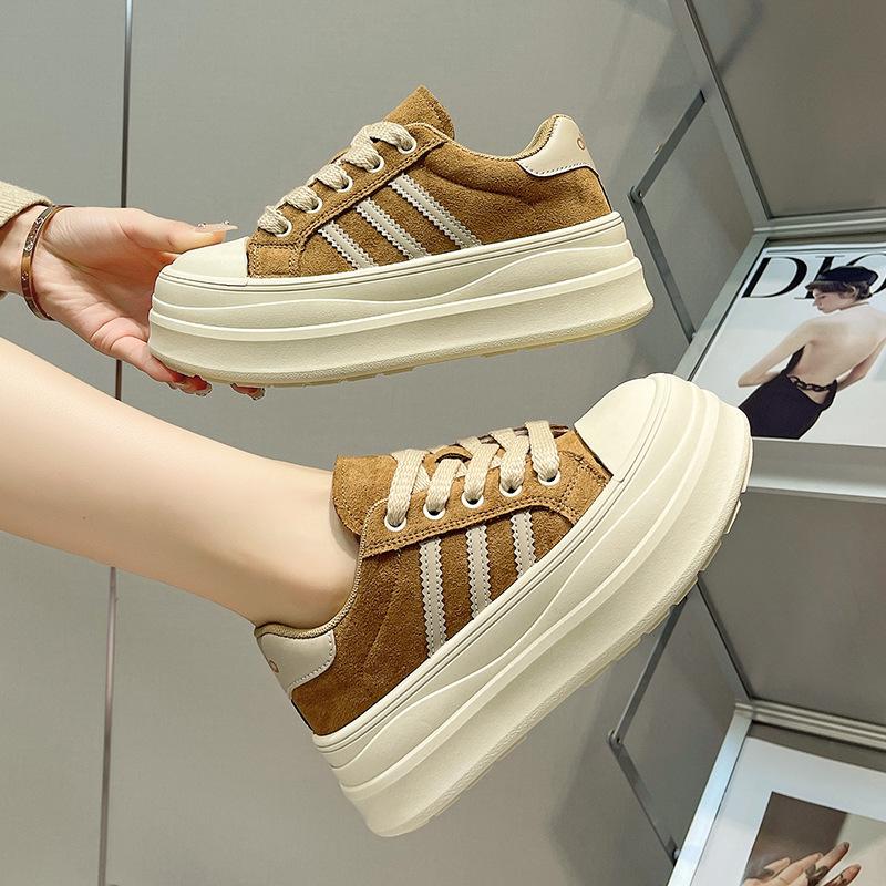 

Ugly cute round head platform popular muffin canvas shoes 22 spring new big head casual board shoes 40