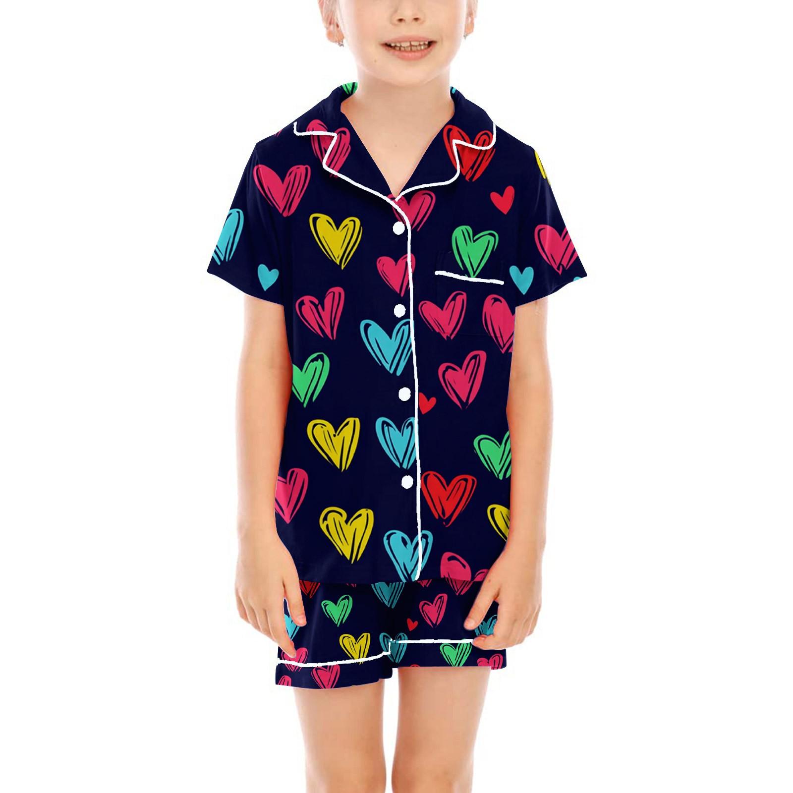 

Детские пижамы, модная рубашка из двух предметов, комплект с шортами, мягкий праздничный комплект повседневной одежды 130 чёрный