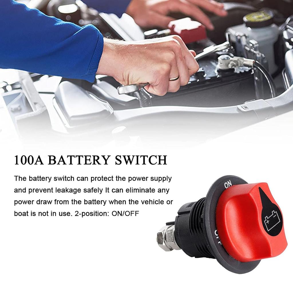 Battery Disconnect Switch 12-48 V Battery Master Cut Shut Off Isolator Switch Max. 32V DC 100A Cont 150A INT ON-Off Power Battery Switches for Car
