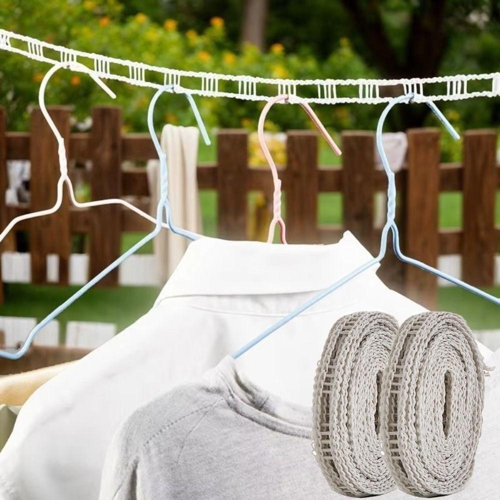 Adjustable Length Portable Clothesline With Hooks Rope Design Windproof Clothesline Camping Hanger Adjustable Clothesline Travel