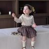 2025 Autumn Floral Doll Shirt & Skirt Set for Girls