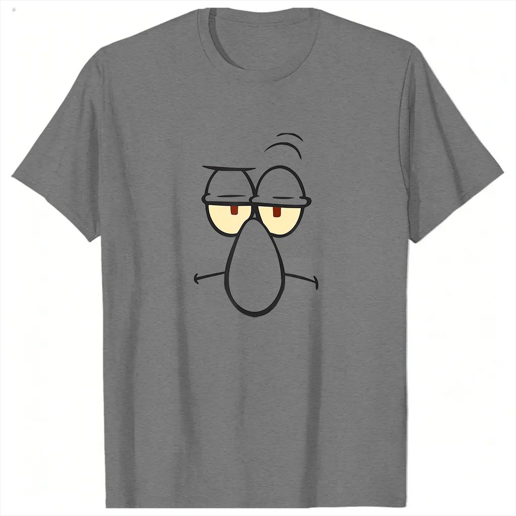 SpongebobsHalloween Squidward Big Face Unisexs T Shirts Unique Tee Shirt Short Sleeve Crew Neck TShirt 100 Cotton Clothing