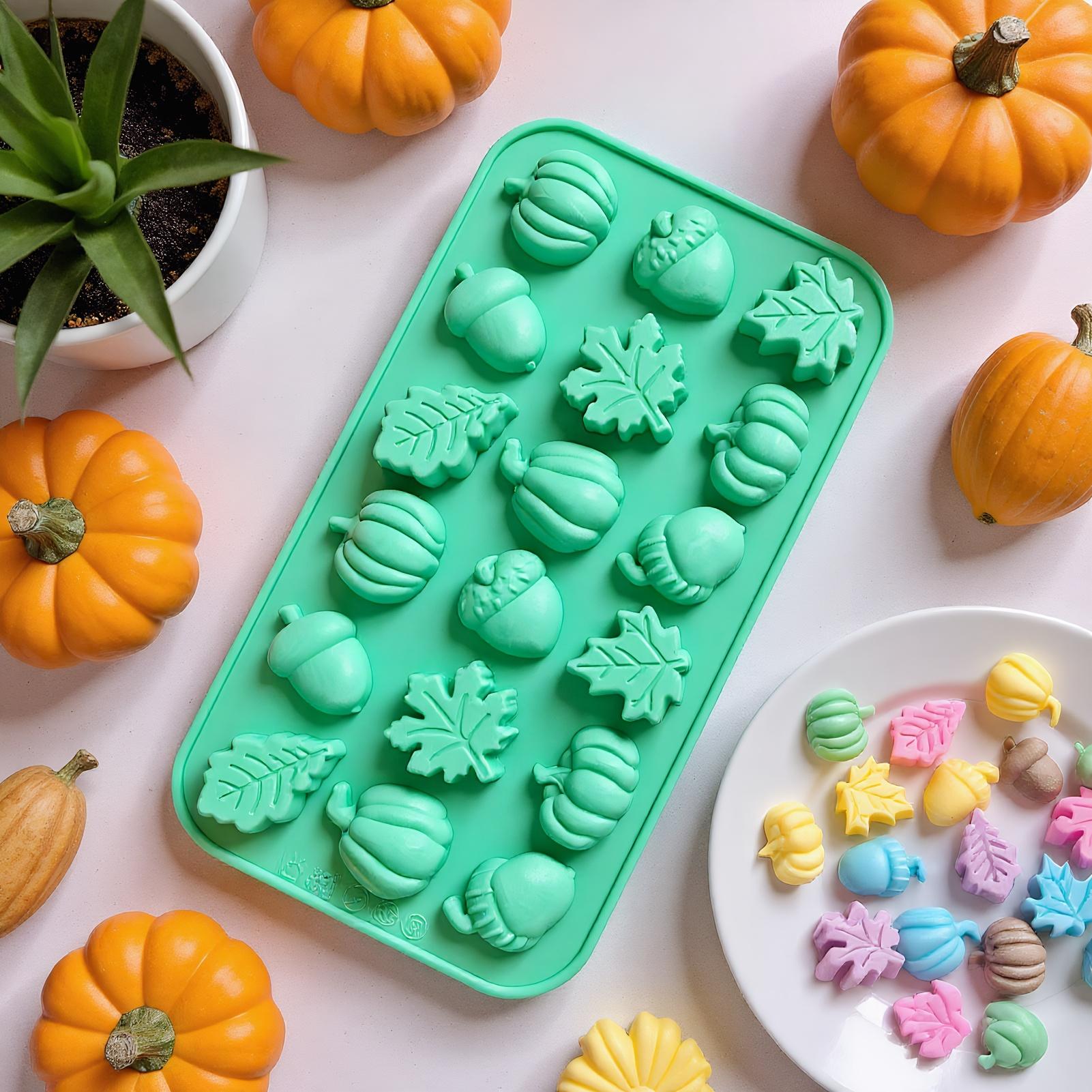 

Mini Fall Molds 18-Cavity Crafts Pumpkin Pine Cone Maple Leaves Moulds Non Stick Easy Release Mini Silicone Mold For Crafting China Mainland