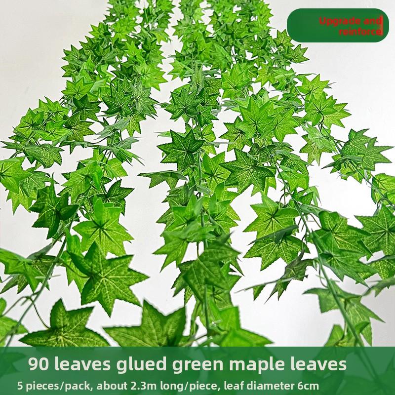 

Искусственные зеленые растения, Кленовые листья, Лианы, Рождественские листья, Потолочное украшение, Настенное украшение для дома, Экранирование газового счетчика трубопровода Five in a pack зелёный