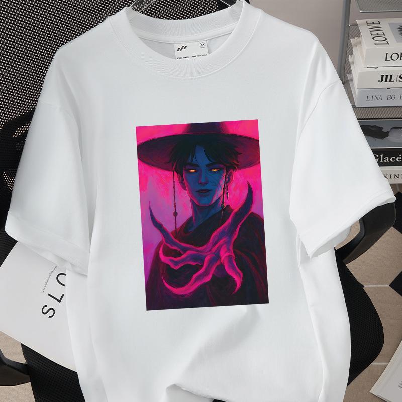 Kpop Korean Wave Witch Hunt Printed Short Sleeved T-shirt