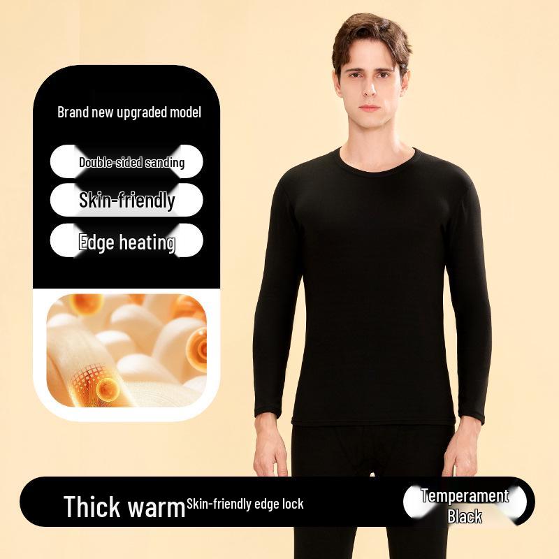 2025 Neue Wolle Seide Doppelseitiges Fleece Unterwäsche Set für Damen und Herren - Warme Herbstkleidung