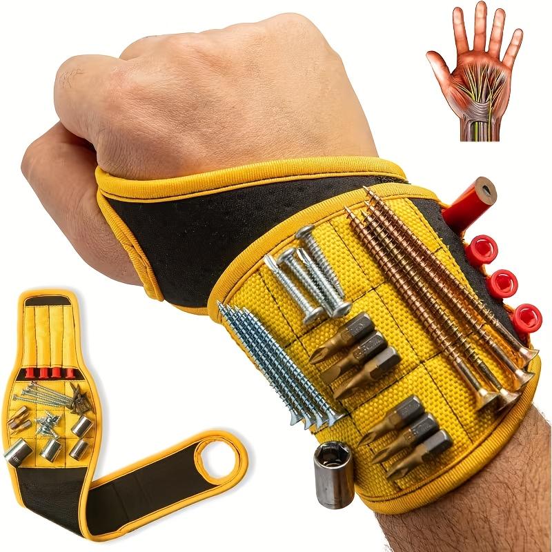 Adjustable Men'S Magnetic Wristband Gift - Premium Tool Belt Fully Magnetic Tool Belt Wristband for Securing Screws with Strong Adhesion Convenient