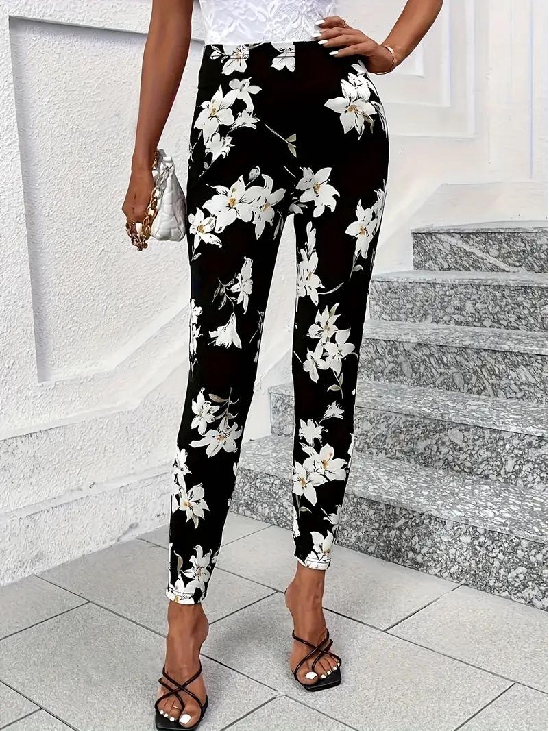 Женские повседневные леггинсы с европейским и американским принтом - Новый горячий стиль S цветочный