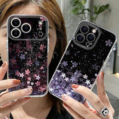 Sakura Pattern Phone Case For iPhone 17 Pro Max Coque iPhone 16 15 14 13 12 Pro Max 11 Clear TPU Silicone Soft Cover